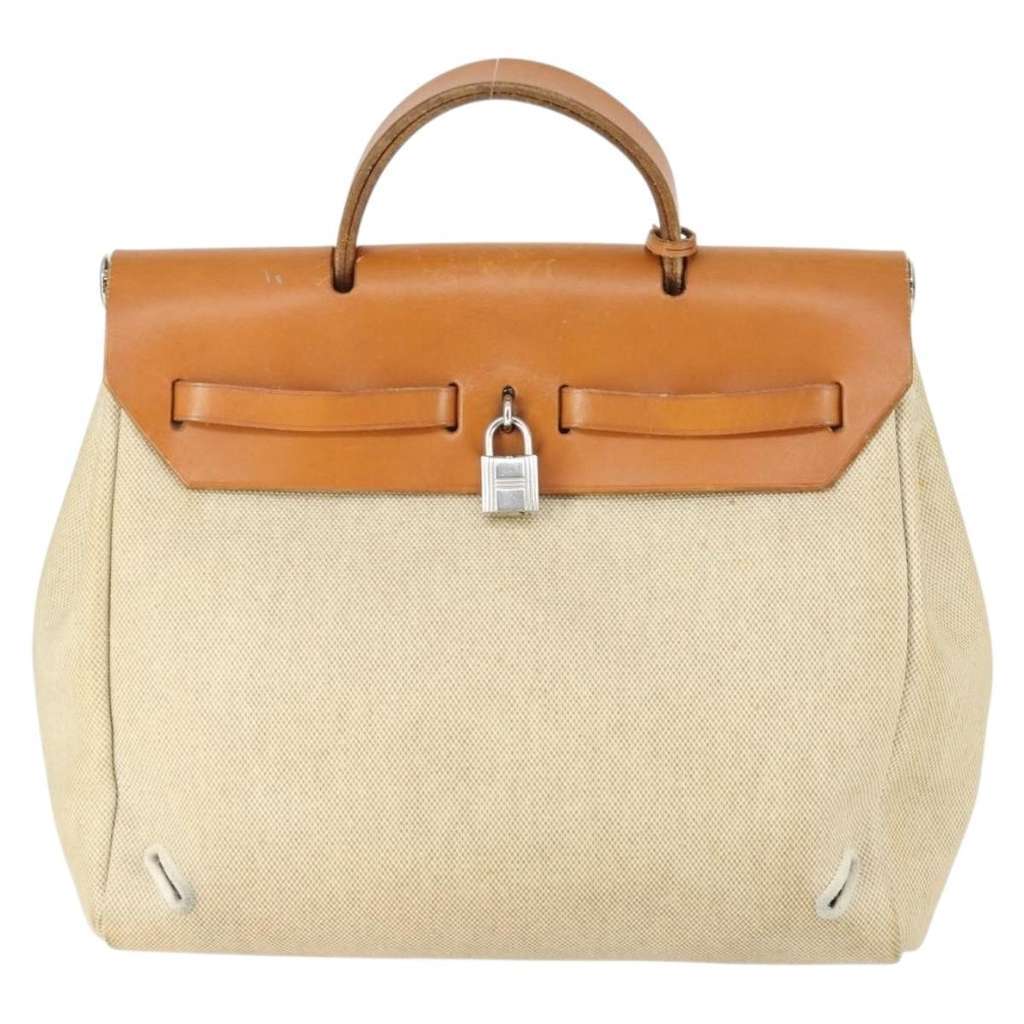 Hermès Herbag A Dos Backpack Beige Canvas Good condition - Back View