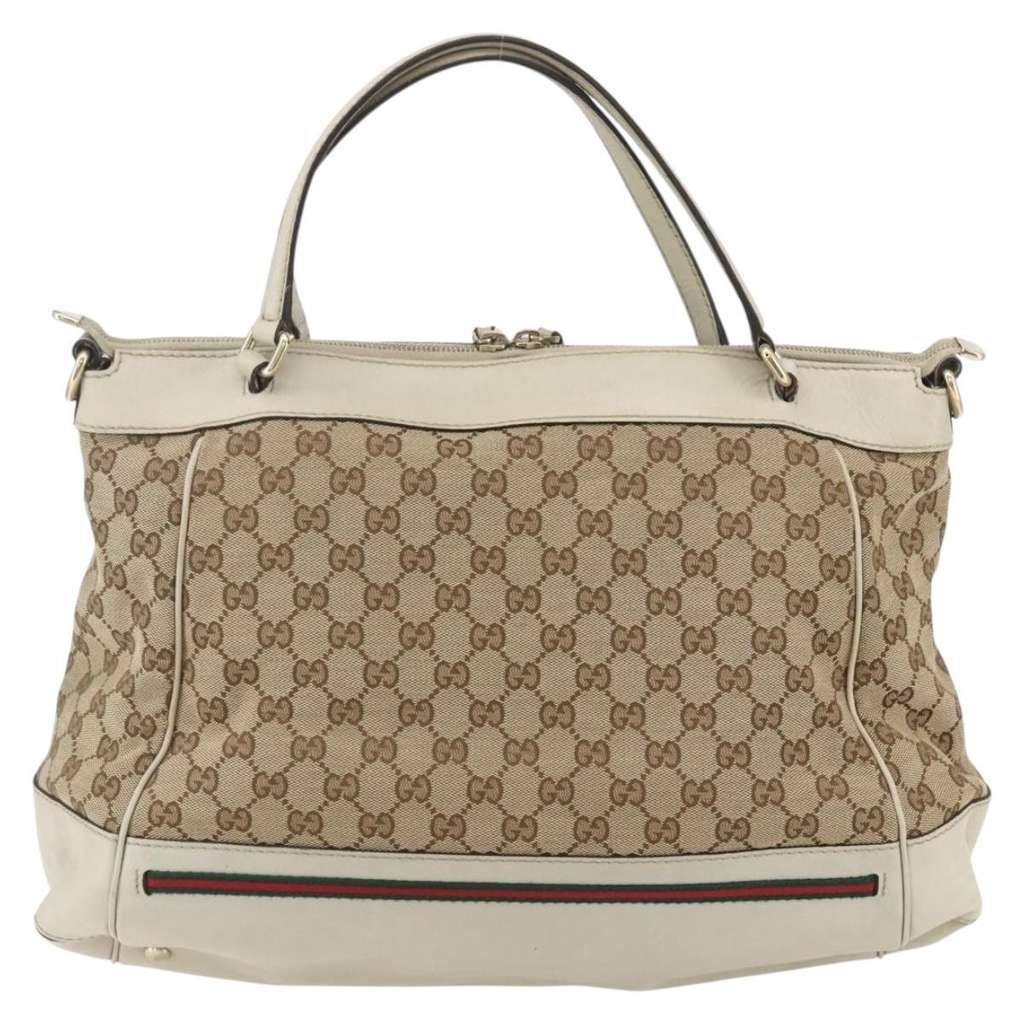 Gucci Mayfair Convertible Tote Beige Canvas Good condition - Back View