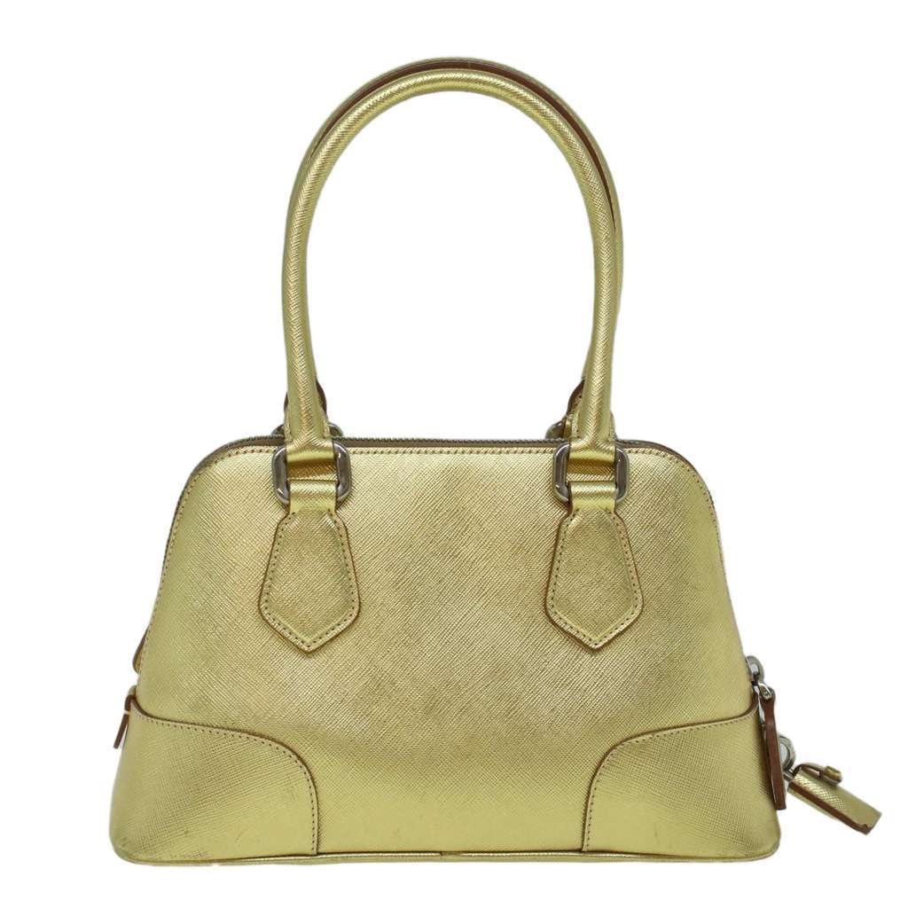 Prada Promenade Bag Gold Leather Good condition - Back View