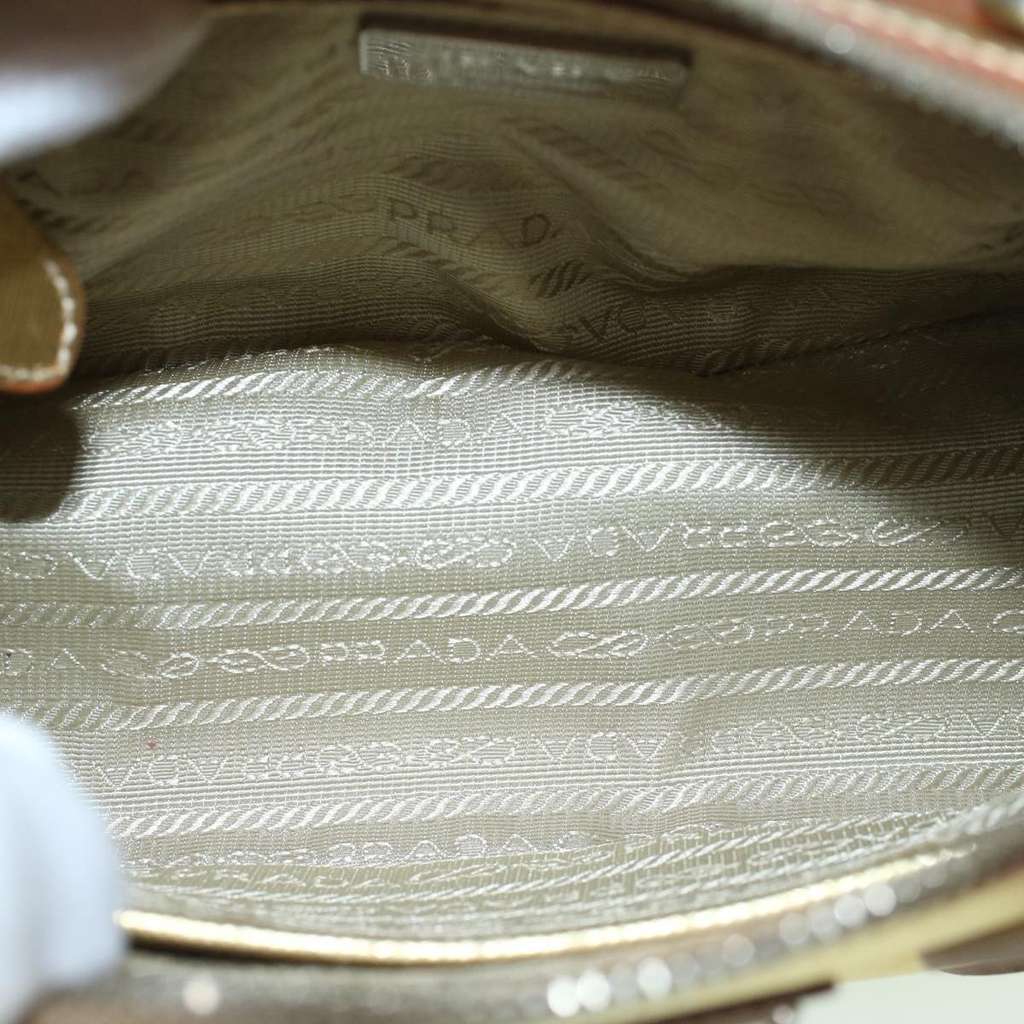 Prada Promenade Bag Gold Leather Good condition - Box View