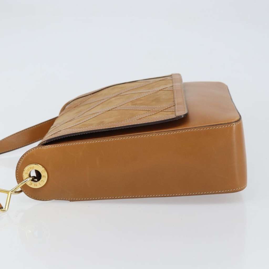 Celine Vintage Shoulder Bag Brown Suede Good condition - Model View