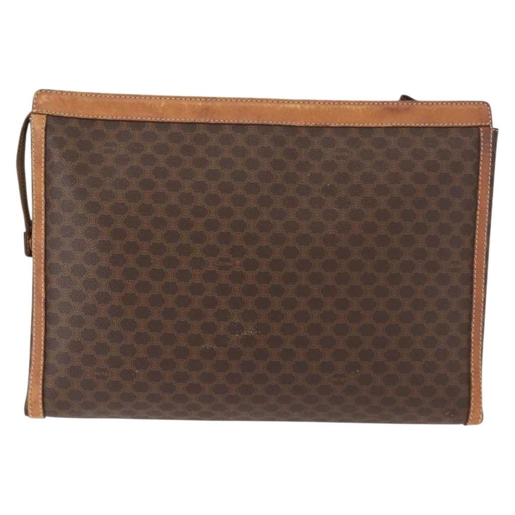 Celine Macadam Pochette Brown Canvas Good condition - Back View
