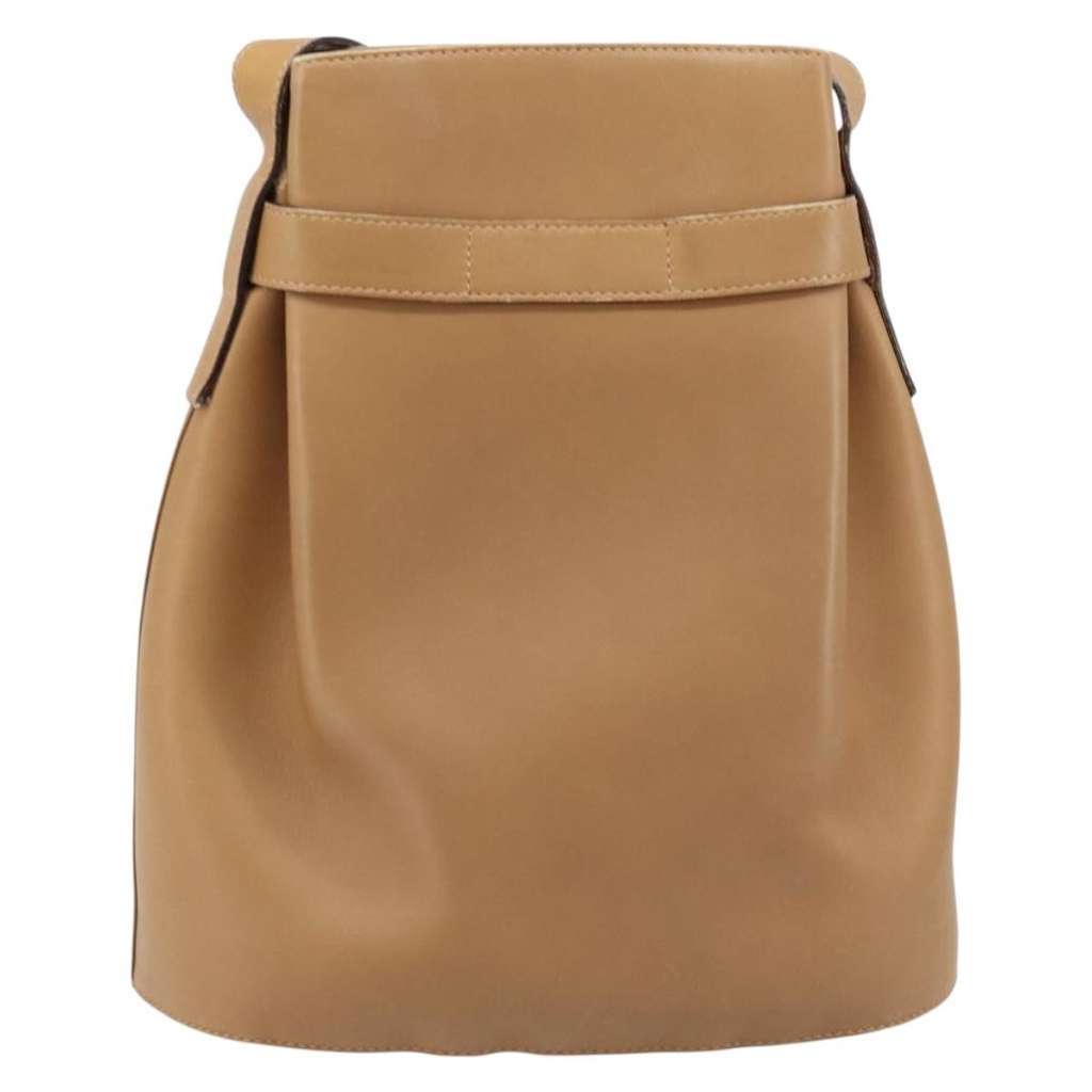 Salvatore Ferragamo Gancini Shoulder Bag Beige Leather Fair condition - Back View