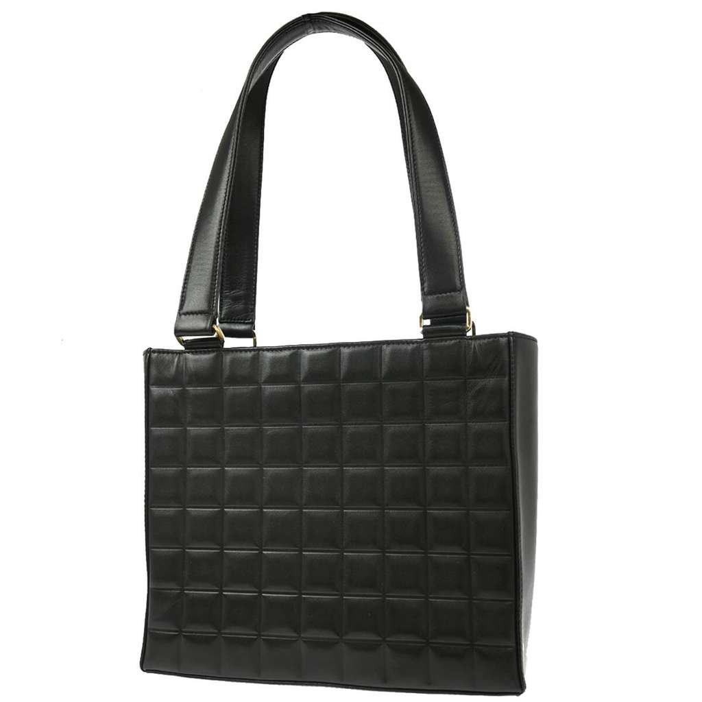 Chanel Chocolate Bar CC Tote Black Leather Good condition - Back View