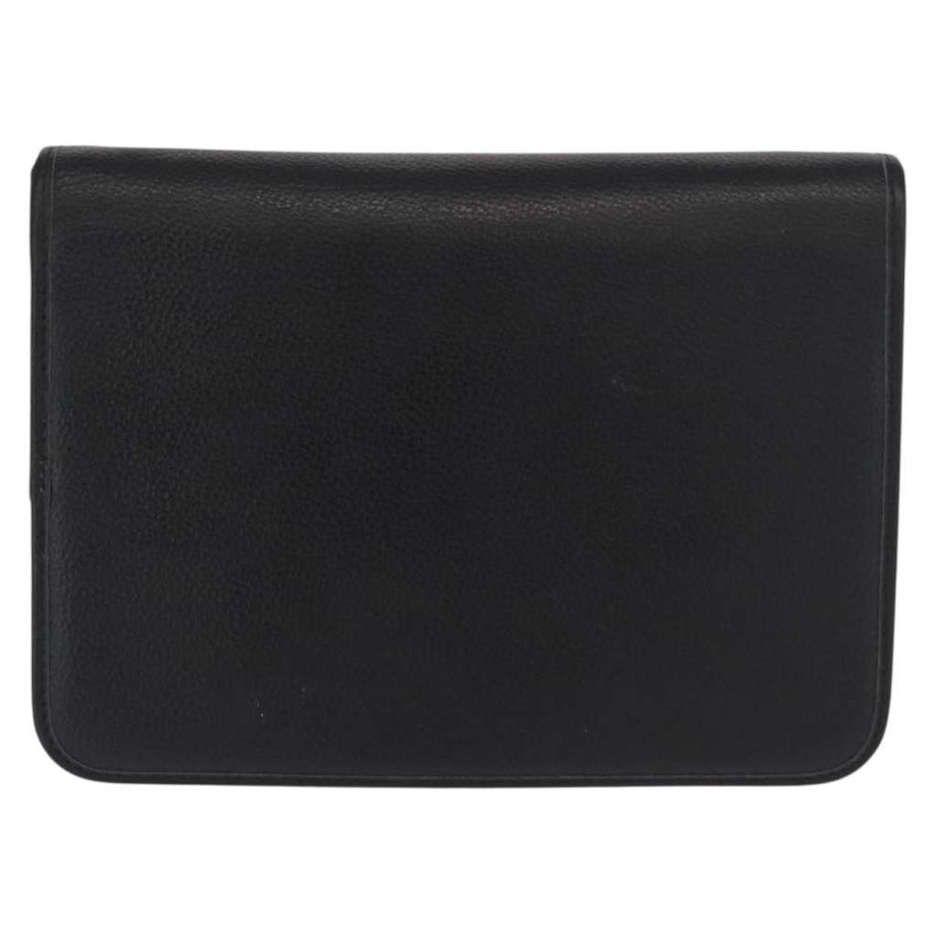 Christian Dior Chain Shoulder Bag Black Leather Good condition - Back View