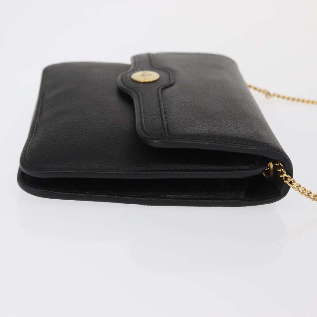 Christian Dior Chain Shoulder Bag Black Leather Good condition - Inside View