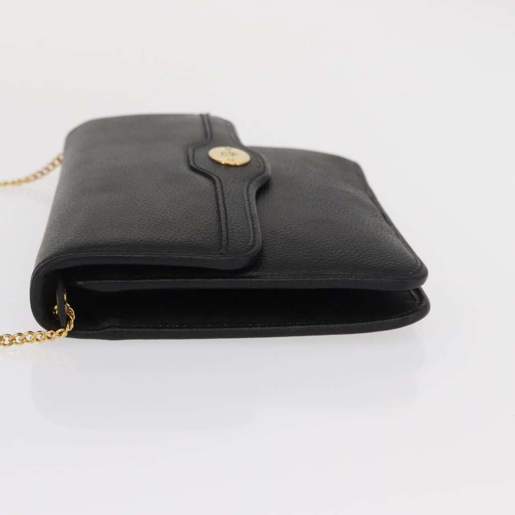 Christian Dior Chain Shoulder Bag Black Leather Good condition - Model View