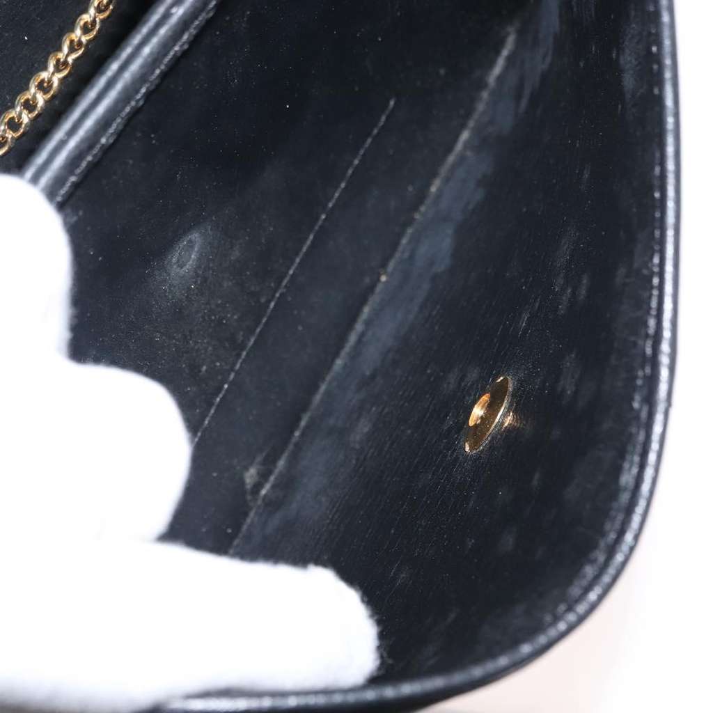 Christian Dior Chain Shoulder Bag Black Leather Good condition - Box View
