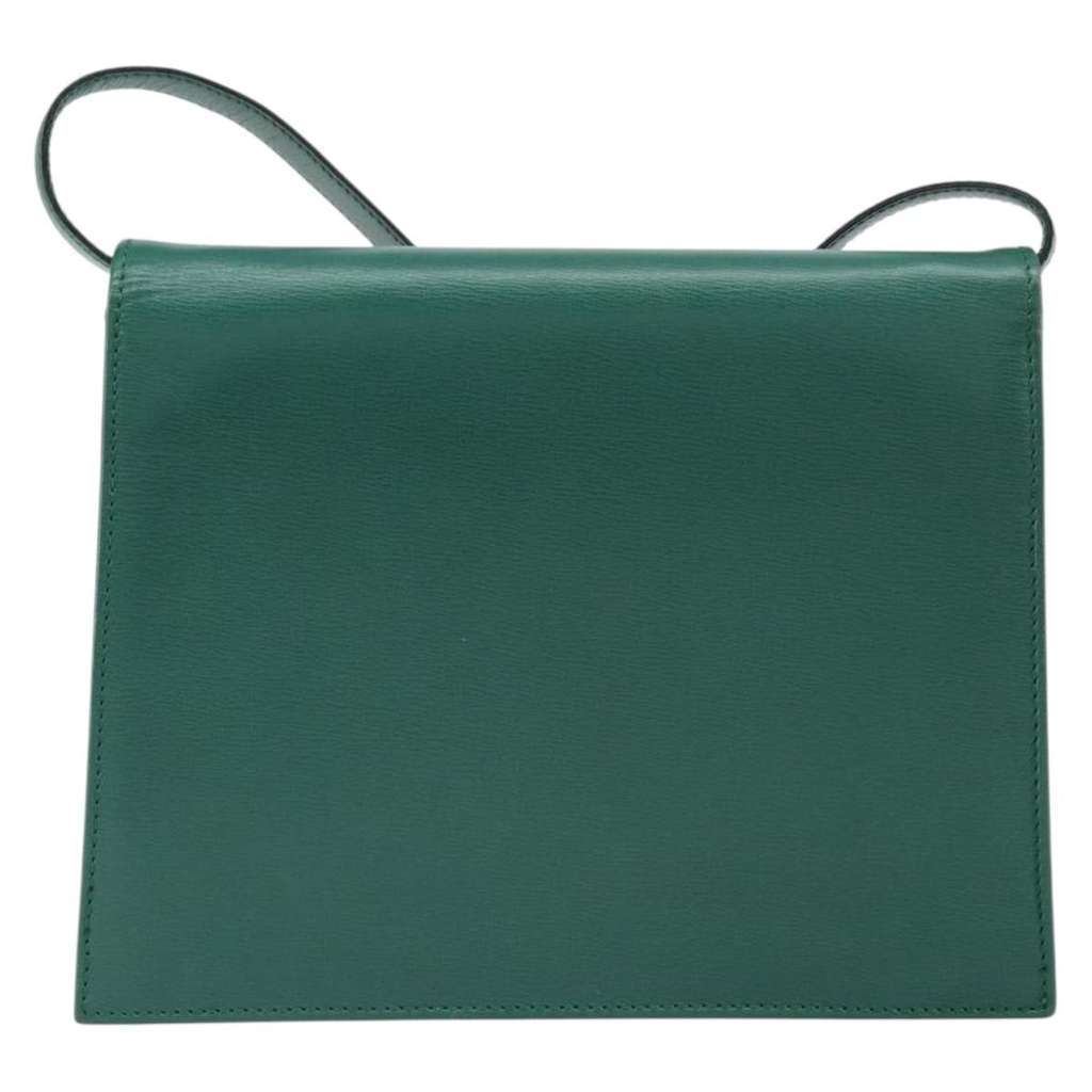 Christian Dior Vintage Shoulder Bag Green Leather Good condition - Back View