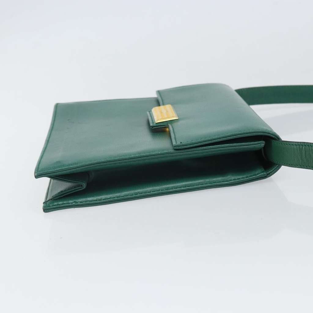 Christian Dior Vintage Shoulder Bag Green Leather Good condition - Inside View