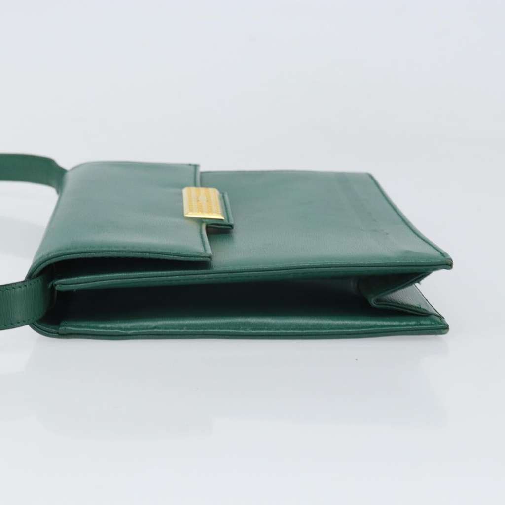 Christian Dior Vintage Shoulder Bag Green Leather Good condition - Model View