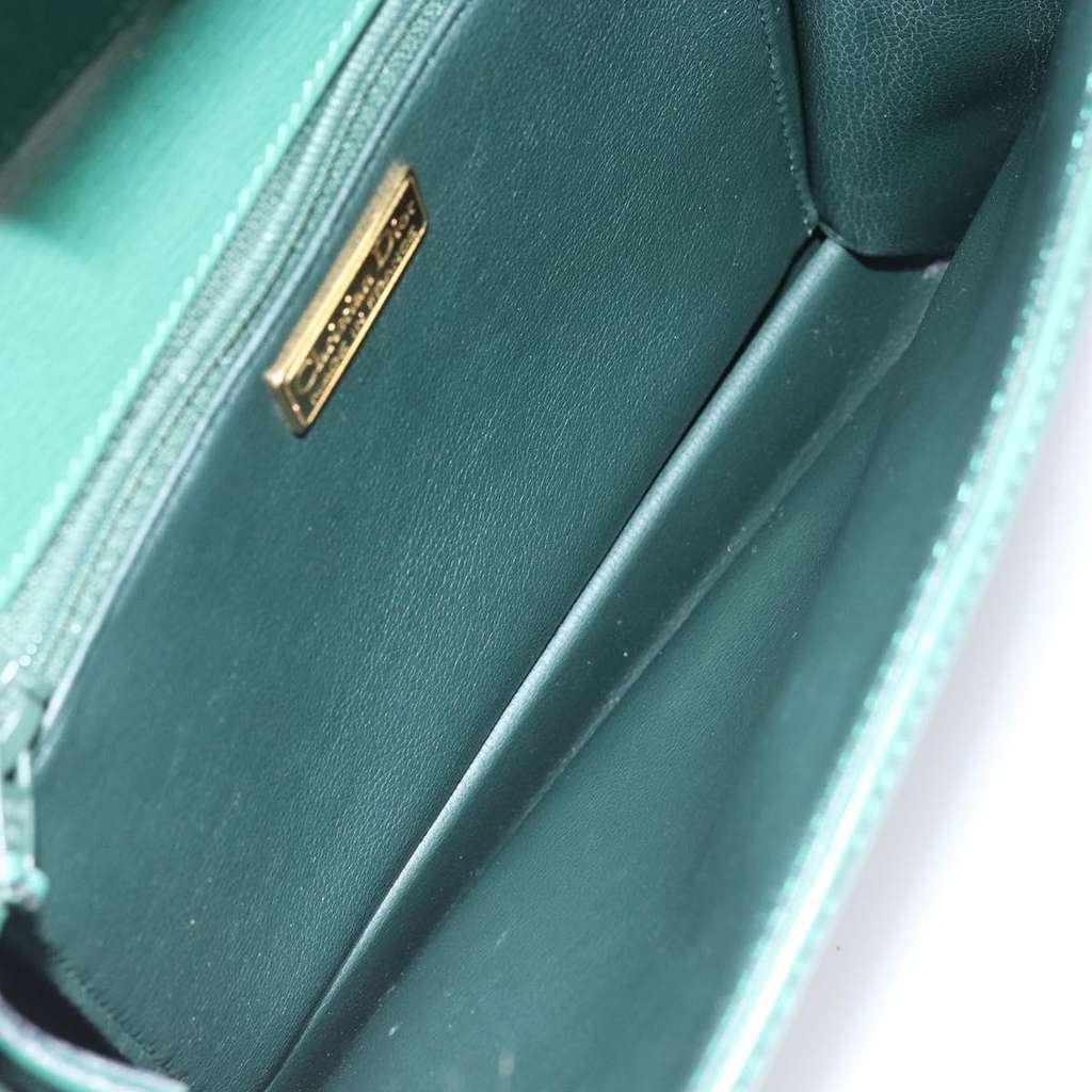 Christian Dior Vintage Shoulder Bag Green Leather Good condition - Box View