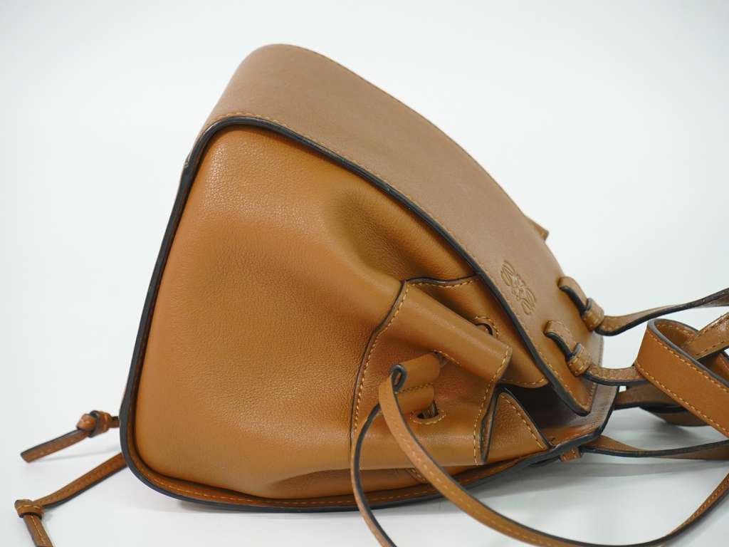 Loewe Hammock Drawstring Bag Brown Leather Good condition - Inside View