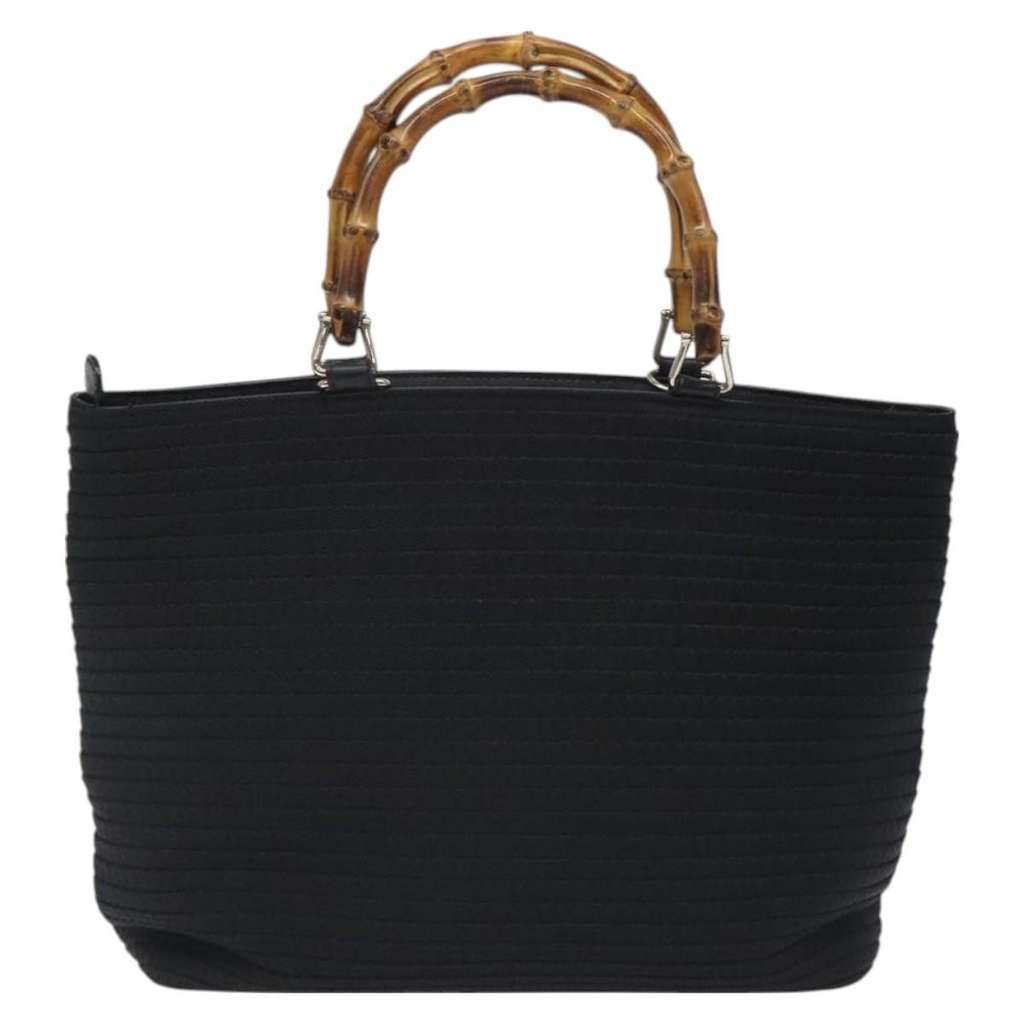 Gucci Vintage Bamboo Handle Tote Black Good condition - Back View