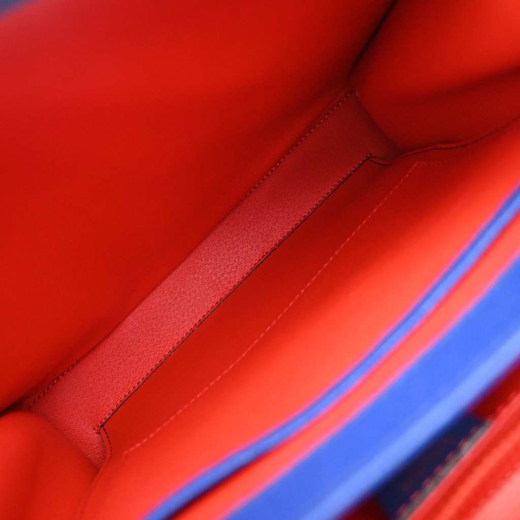 Celine Vintage Triomphe Shoulder Bag Blue Leather Good condition - Box View