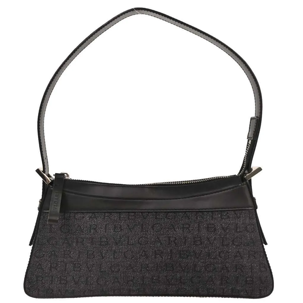 Bvlgari B.Zero1 Logomania Bag Black Canvas Good - Front View