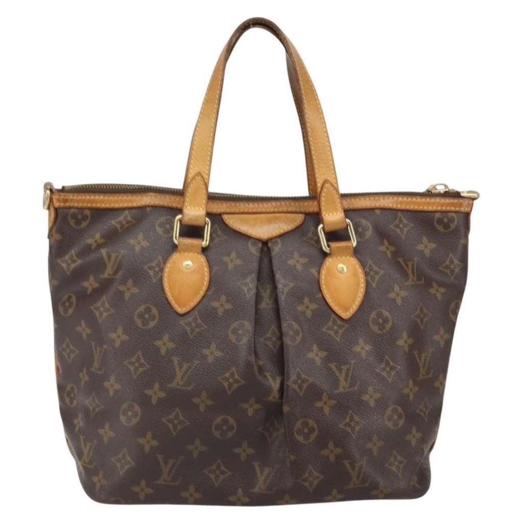 Louis Vuitton Palermo Handbag Brown Canvas Fair condition - Back View