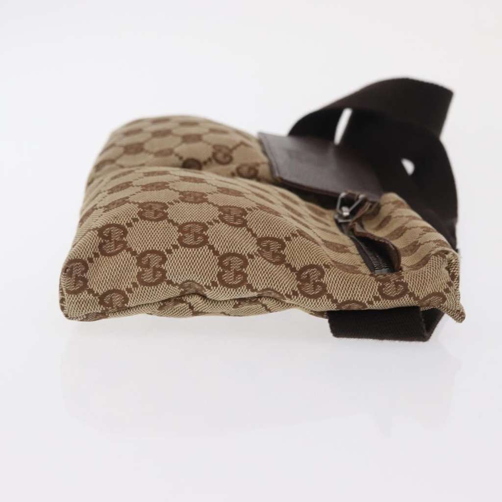 Gucci Vintage Double Belt Bag Beige Canvas Good condition - Inside View