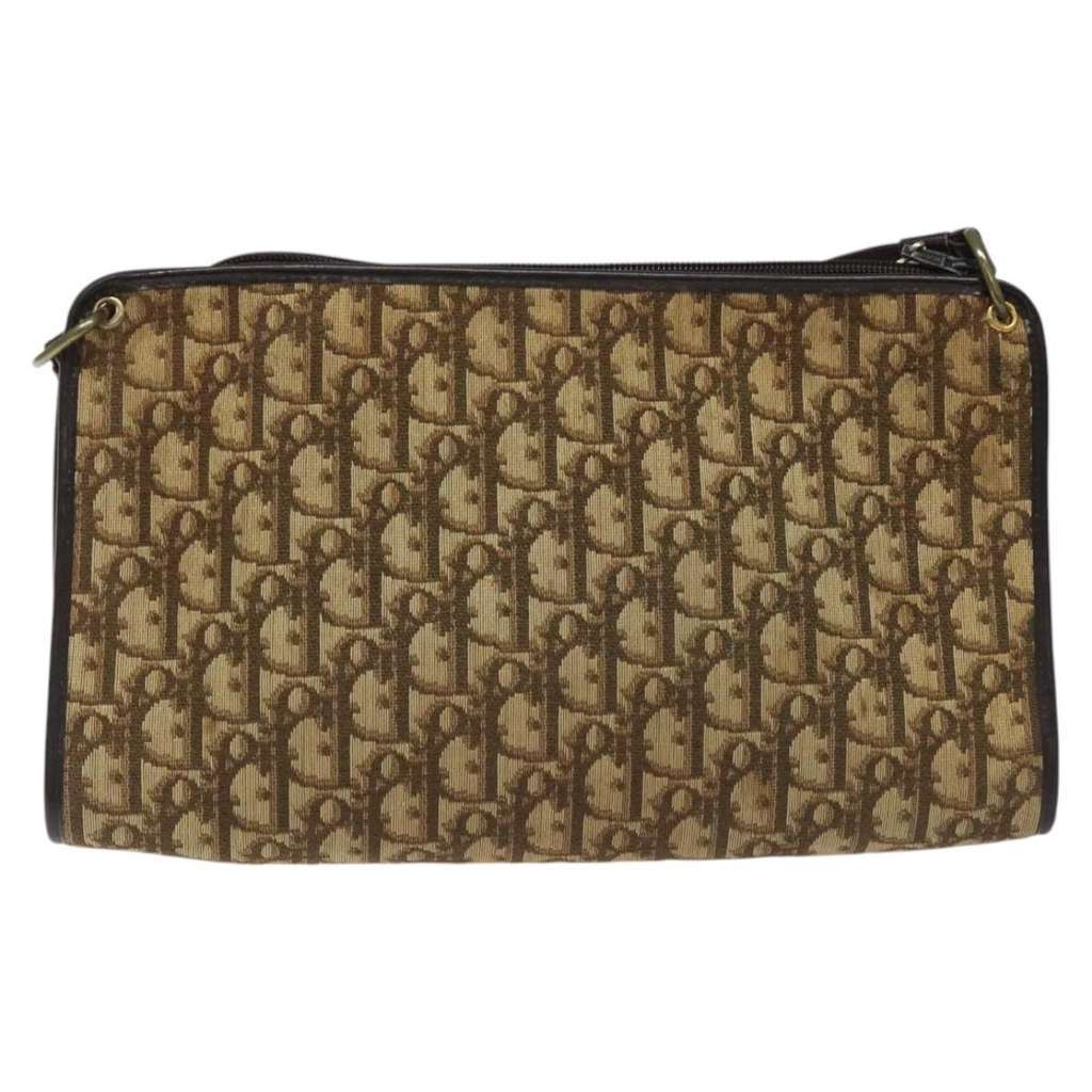 Christian Dior Vintage Trotter Shoulder Bag Brown Canvas Good condition - Back View
