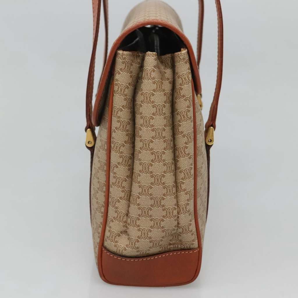 Celine Vintage Macadam Handbag Beige Canvas Good condition - Model View