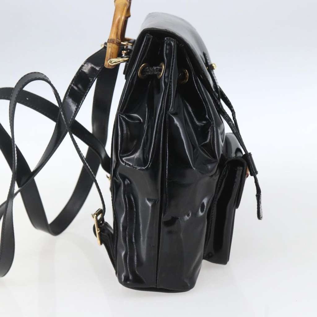 Gucci Vintage Bamboo Backpack Black Good condition - Inside View