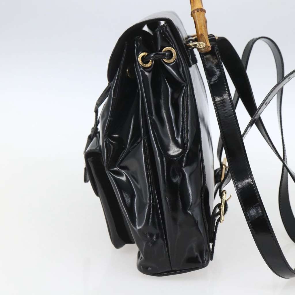 Gucci Vintage Bamboo Backpack Black Good condition - Model View