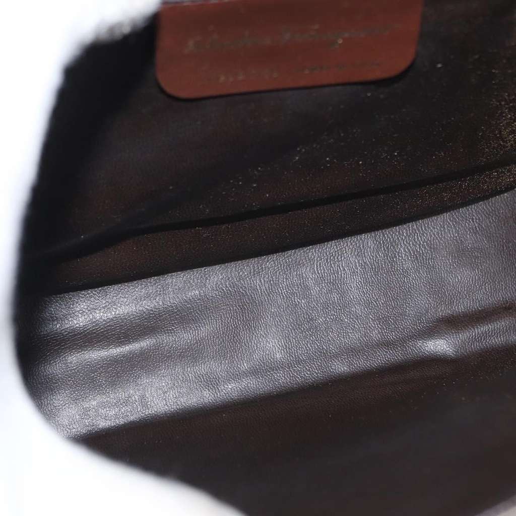 Salvatore Ferragamo Vara shoulder Bag Brown Leather Fair condition - Box View