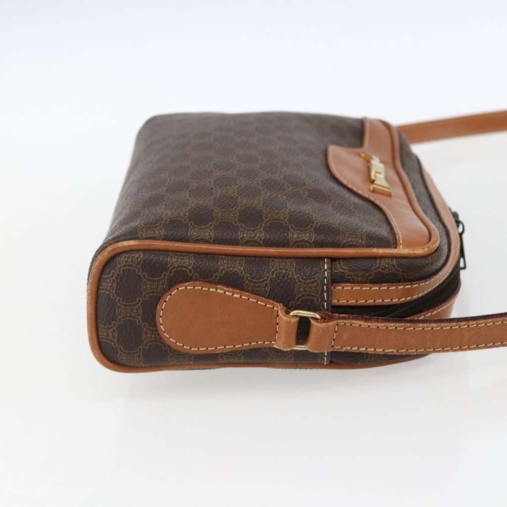 Celine Vintage Macadam Shoulder Bag Brown Canvas Fair condition - Model View