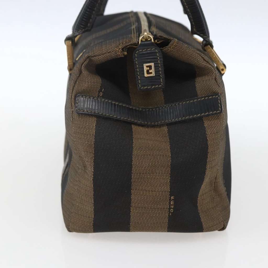 Fendi Vintage Pequin Convertible Boston Bag Brown Canvas Good condition - Model View