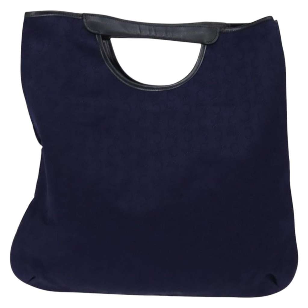 Celine C Sulky Handbag Navy Canvas Good condition - Back View