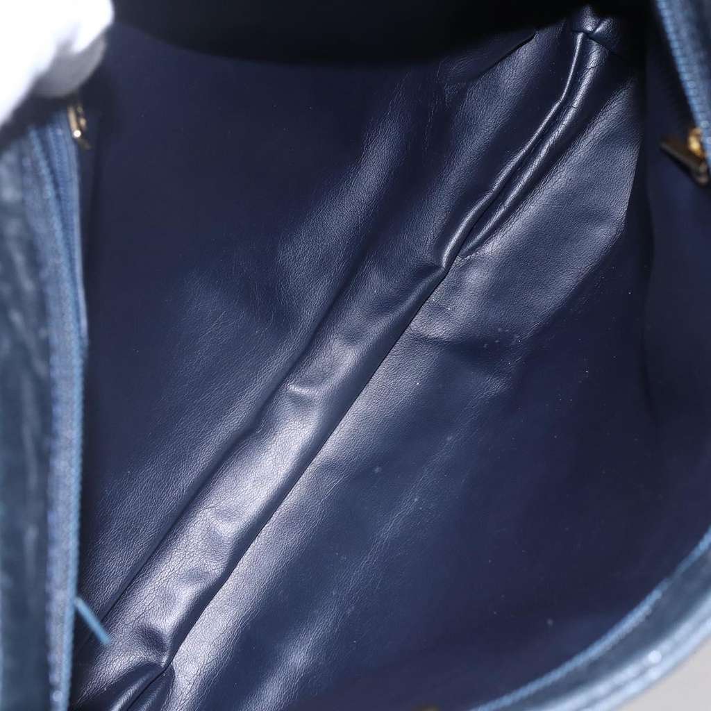 Bally Vintage Chain Shoulder Bag Navy Leather Good condition - Box View