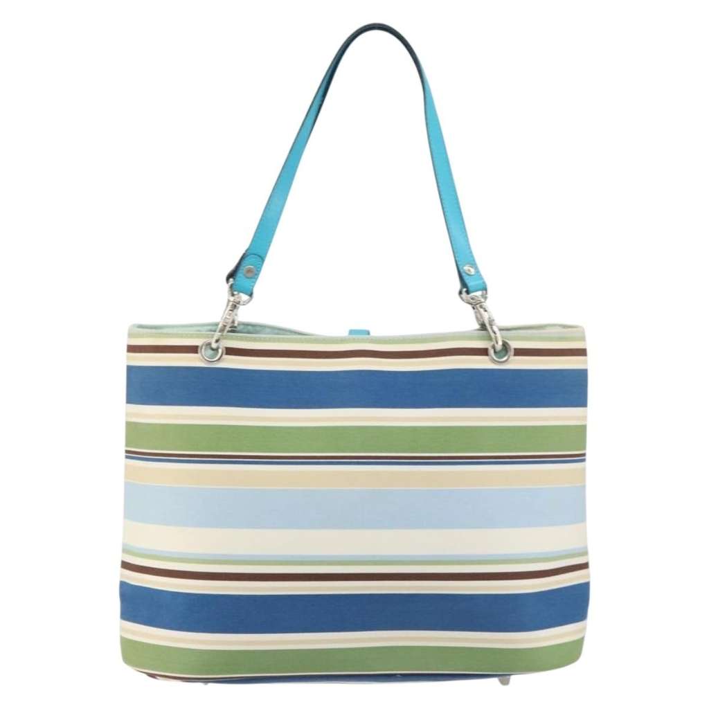 Burberry Vintage tote bag Blue Canvas Good condition - Back View