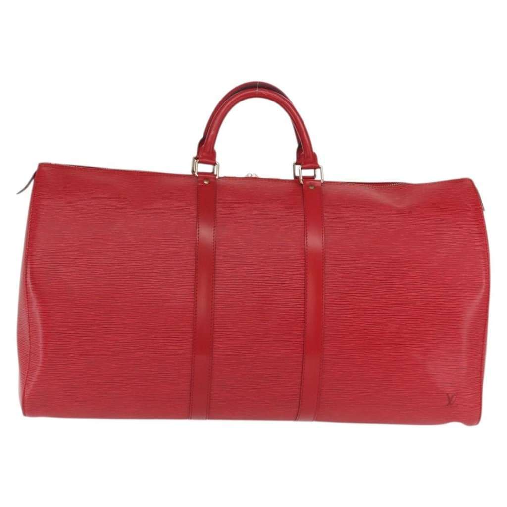 Louis Vuitton Keepall Bag Red Leather Good condition - Back View