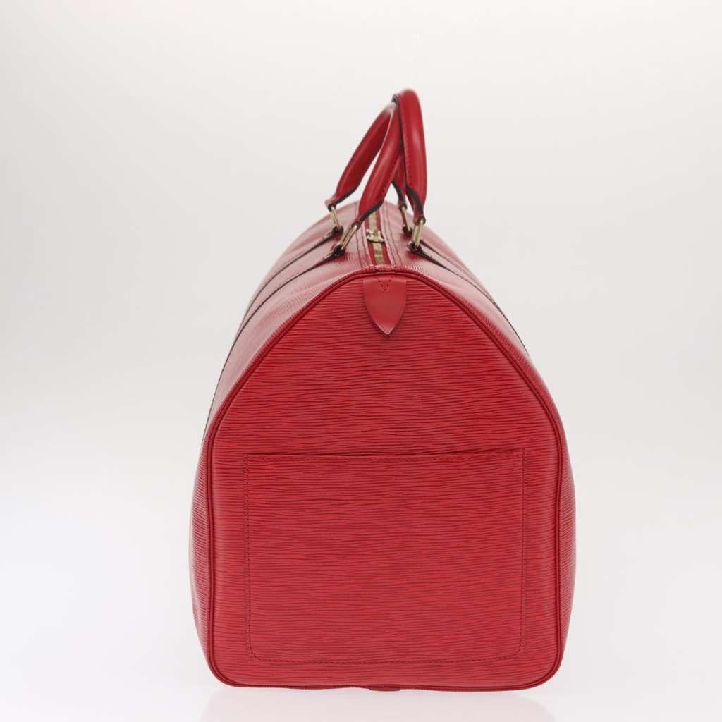 Louis Vuitton Keepall Bag Red Leather Good condition - Model View
