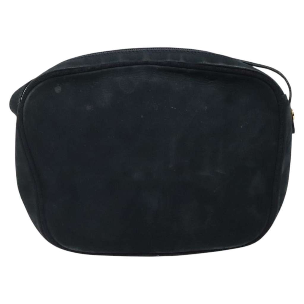 Salvatore Ferragamo Vala Shoulder Bag Navy Suede Good condition - Back View