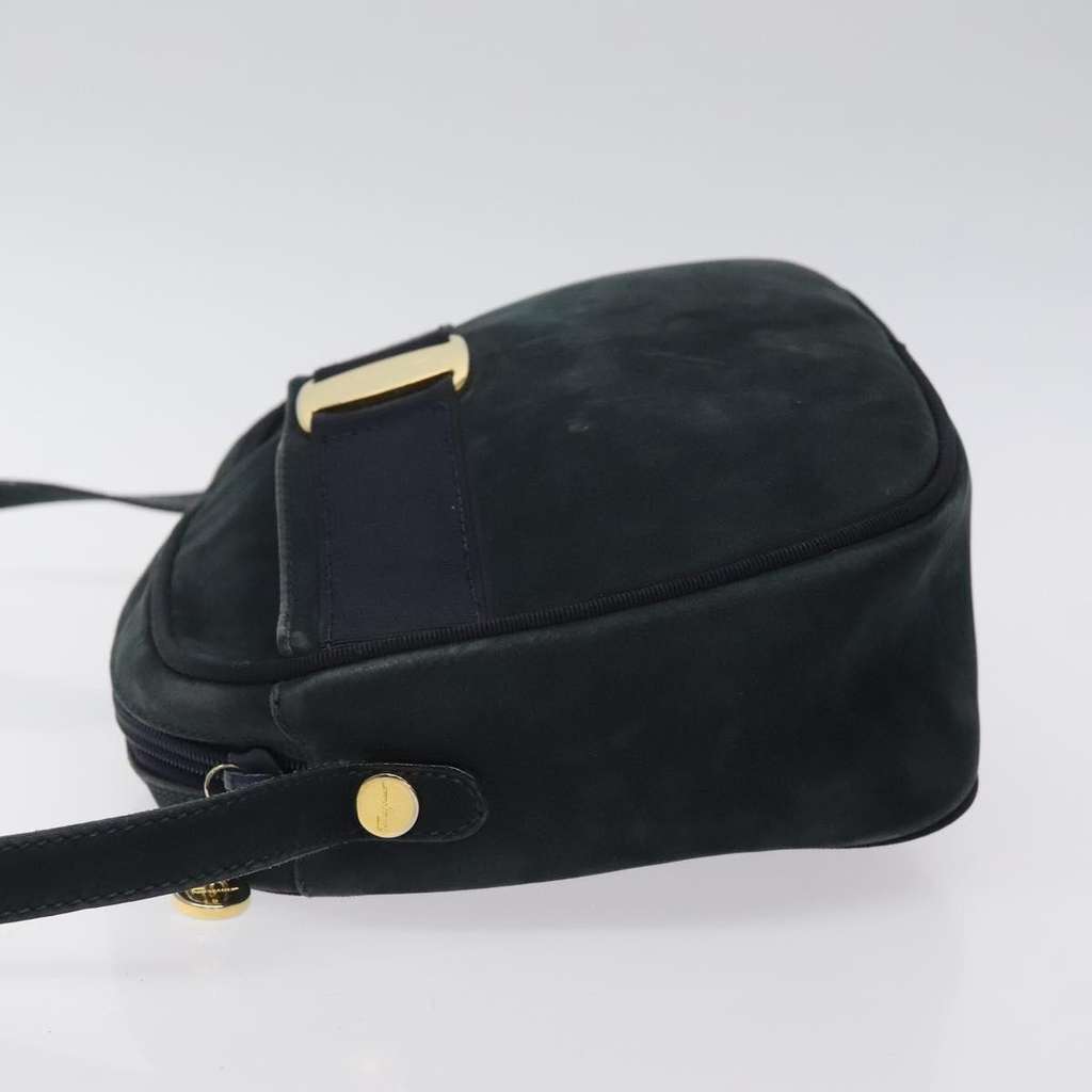 Salvatore Ferragamo Vala Shoulder Bag Navy Suede Good condition - Model View