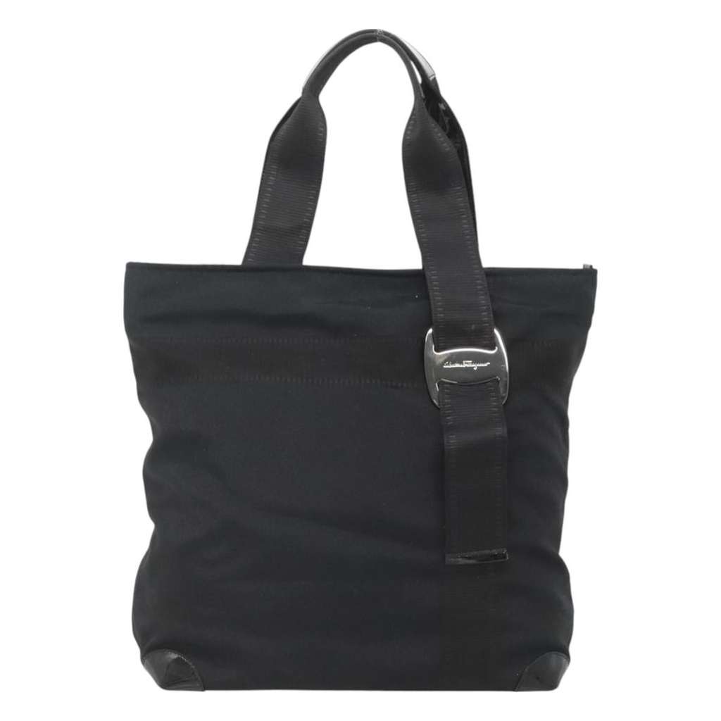 Salvatore Ferragamo Vala tote Black Canvas Good condition - Back View
