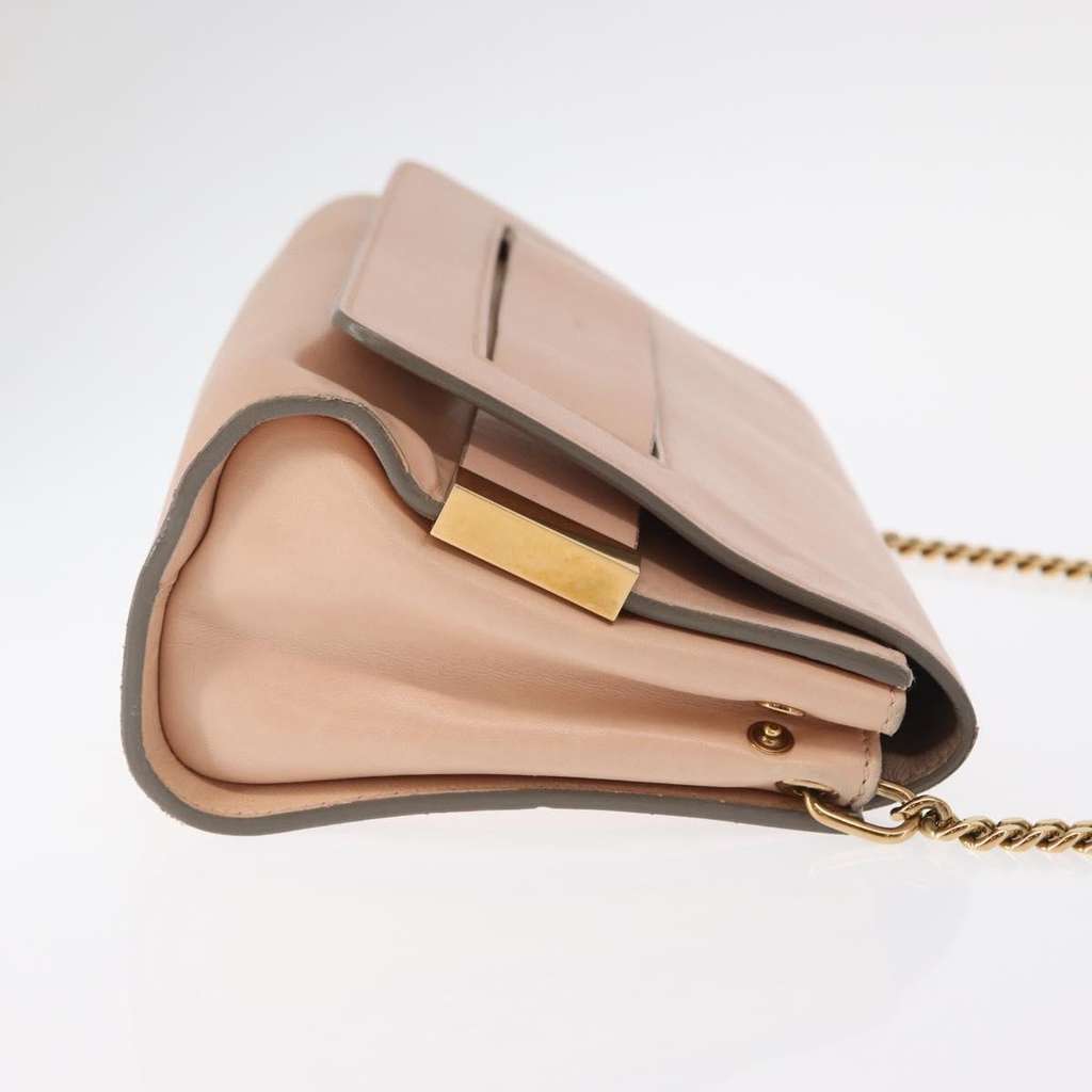 Chloe Elle Chain Clutch Pink Leather Good condition - Inside View