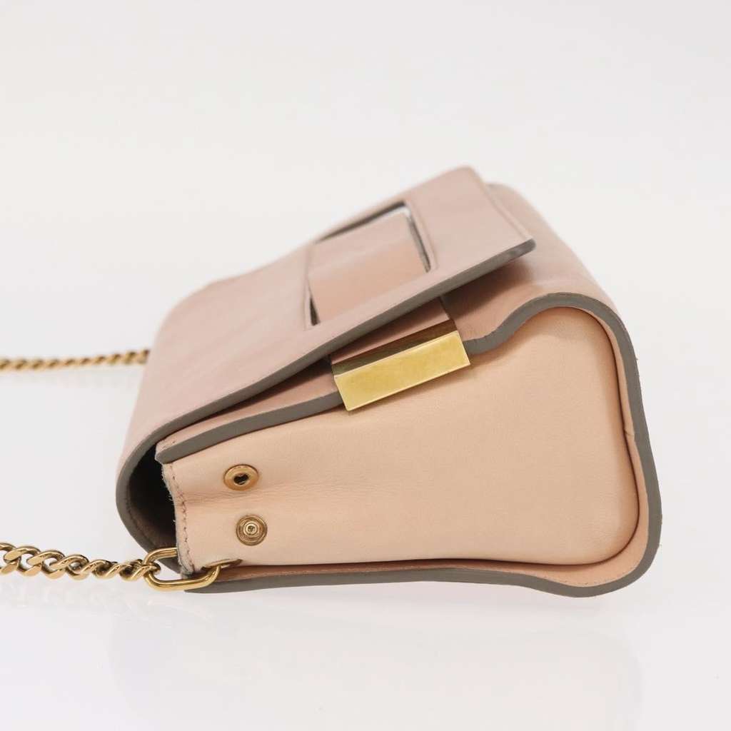 Chloe Elle Chain Clutch Pink Leather Good condition - Model View
