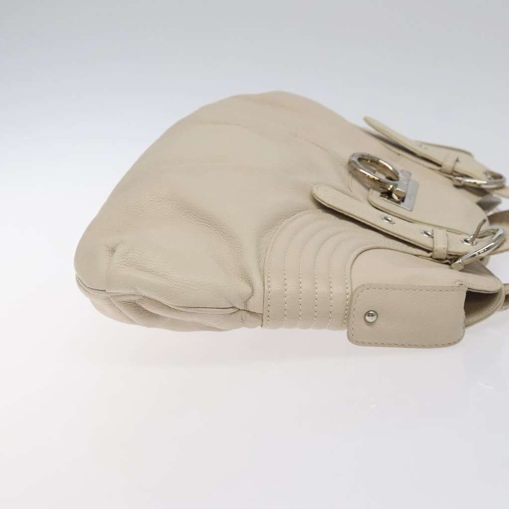 Salvatore Ferragamo Gancini handbag White Leather Good condition - Inside View