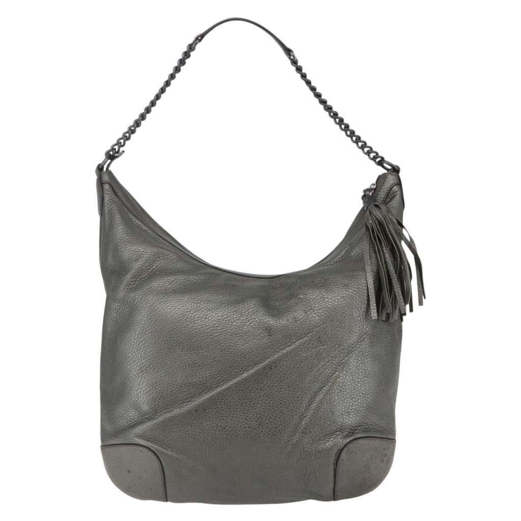 Gucci Soho Chain Hobo Silver Leather Good condition - Back View