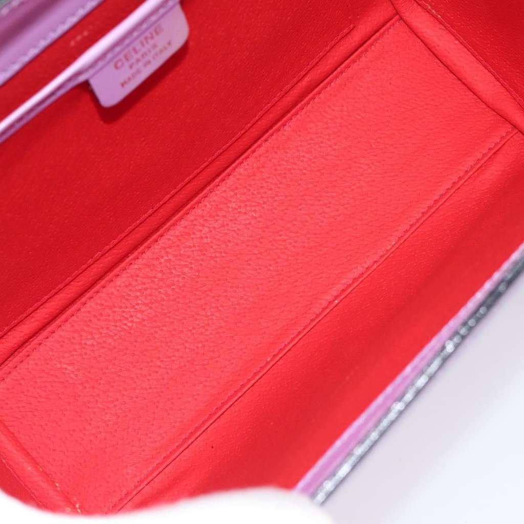 Celine Shoulder Bag Purple Leather Good condition - Box View