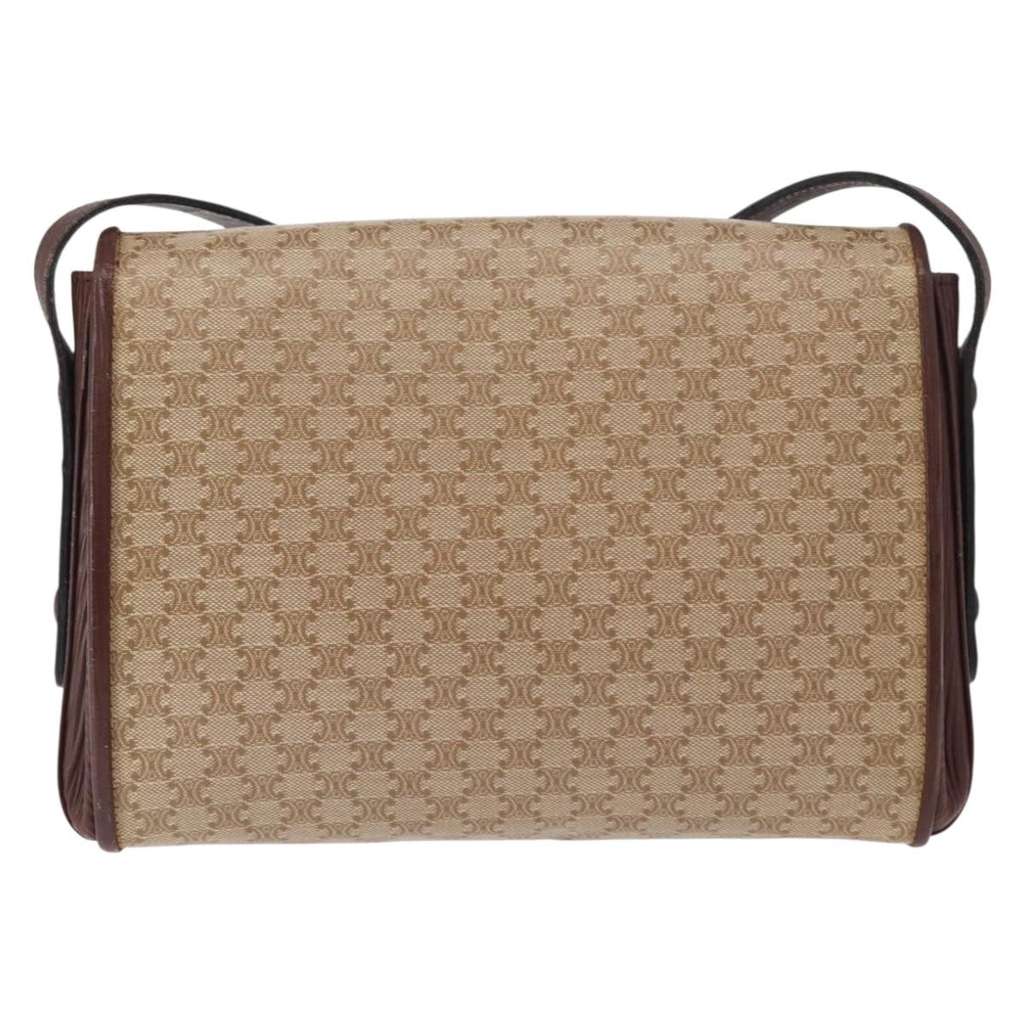 Celine Vintage Macadam Shoulder Bag Beige Canvas Good condition - Back View