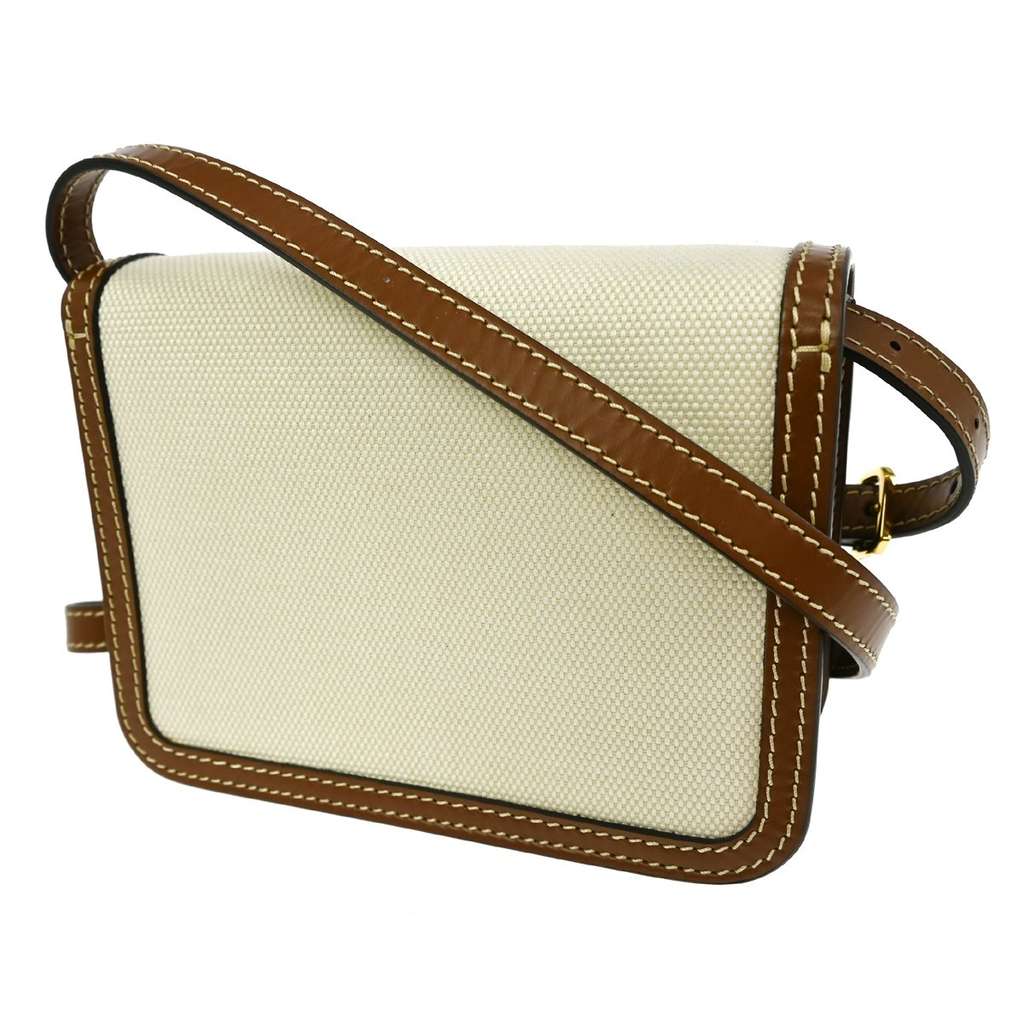 Burberry TB Flap Bag Beige Canvas Good condition - Back View