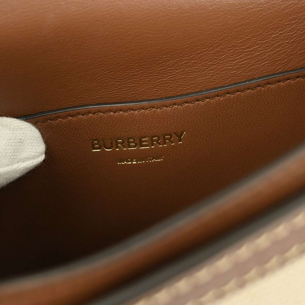 Burberry TB Flap Bag Beige Canvas Good condition - Model View