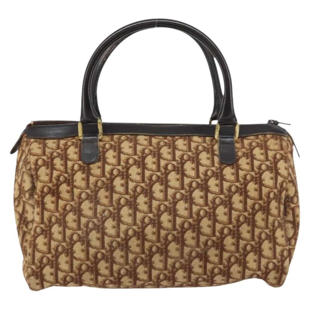 Christian Dior Vintage CD Trotter Handbag Brown Canvas Good condition - Back View