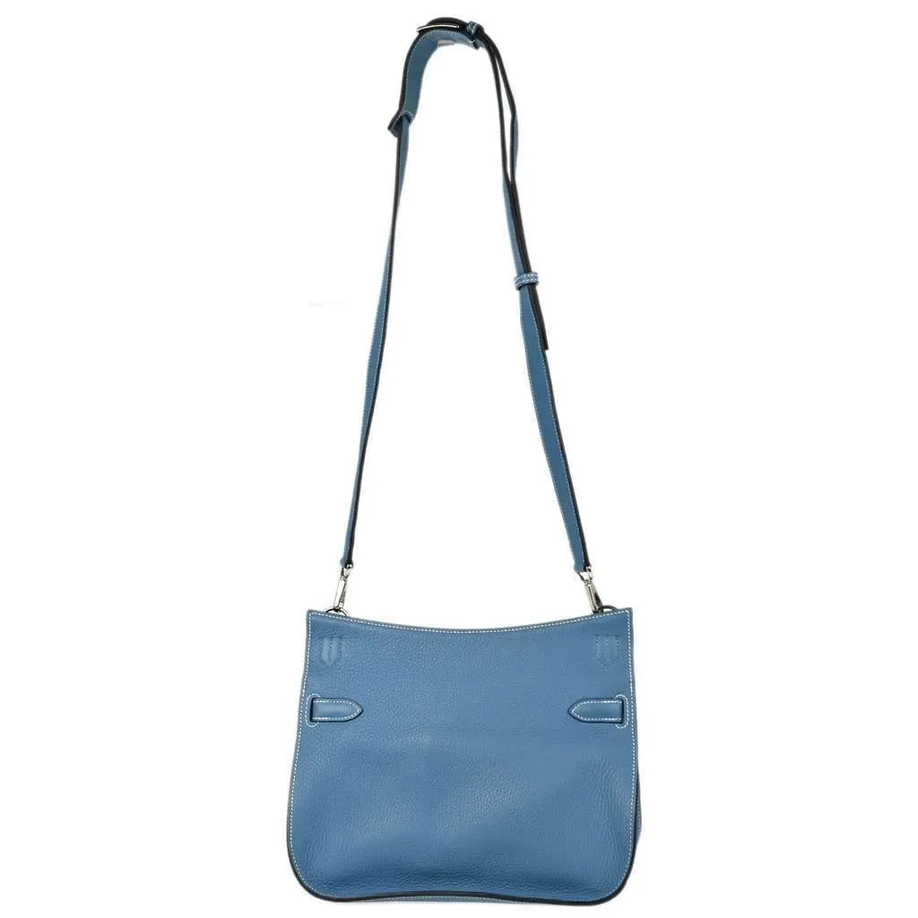 Hermès Jypsiere Bag Blue Leather Good - Back View