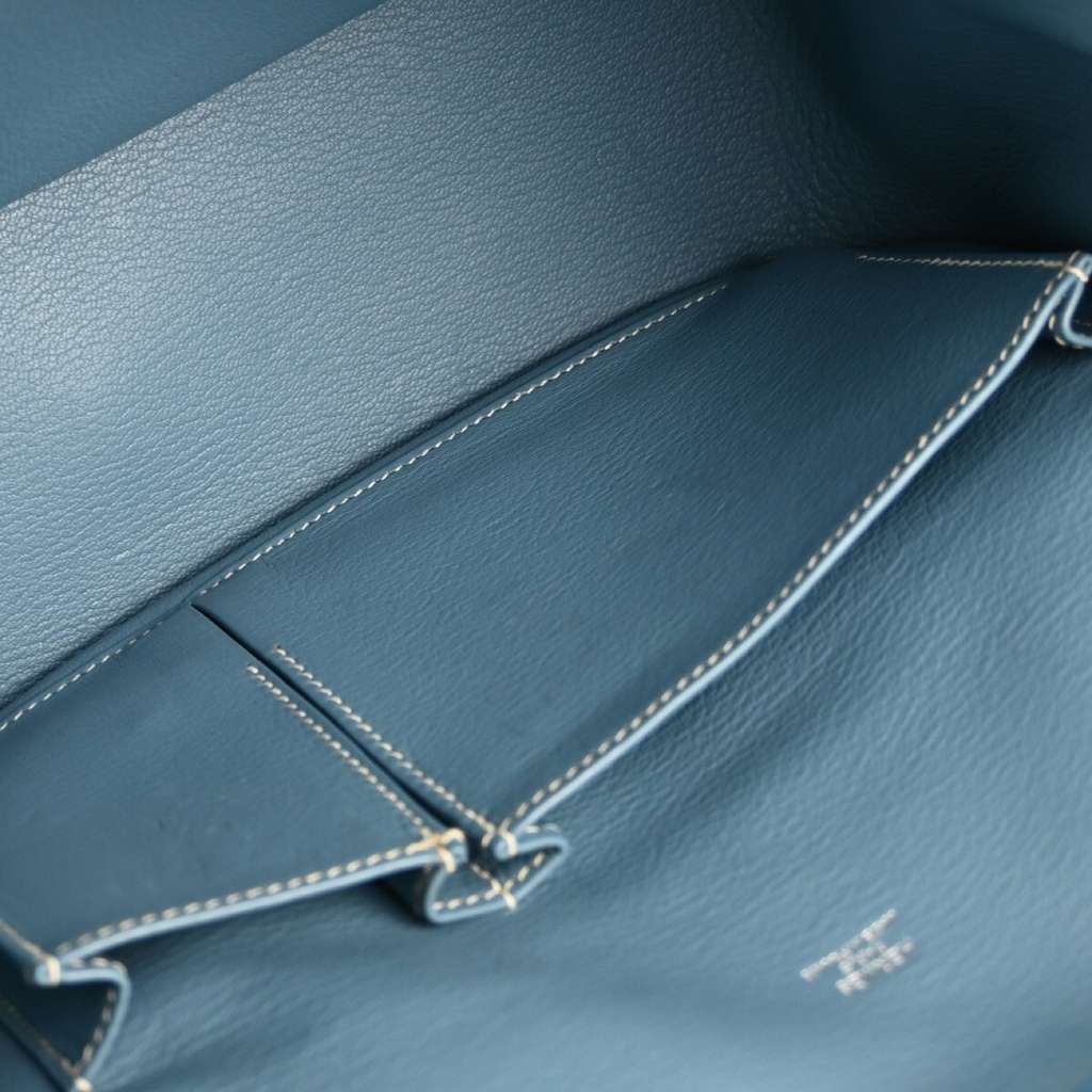 Hermès Jypsiere Bag Blue Leather Good condition - Inside View