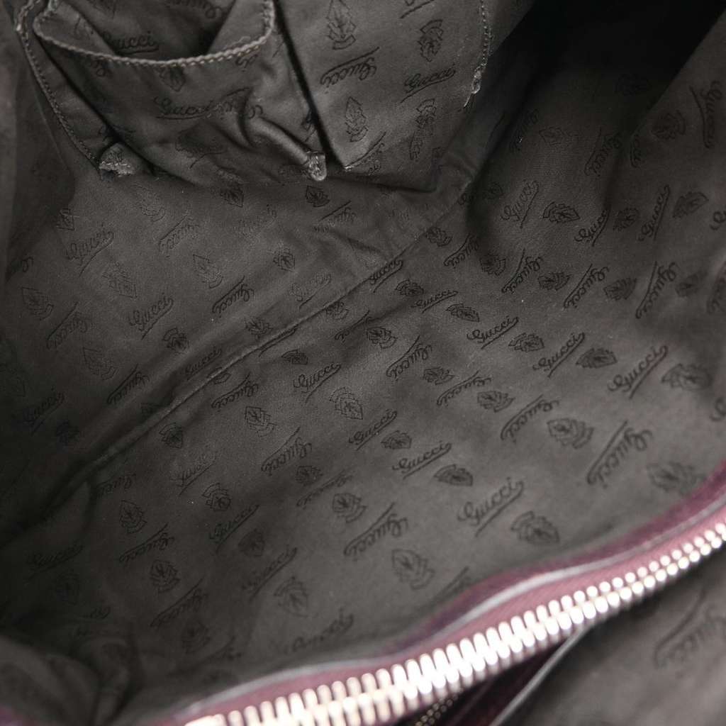 Gucci Vintage Bamboo Handle Bag Brown Leather Good condition - Inside View