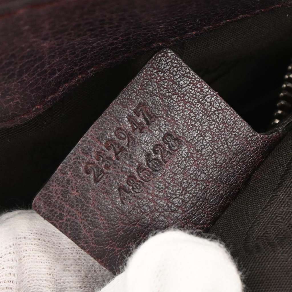 Gucci Vintage Bamboo Handle Bag Brown Leather Good condition - Box View